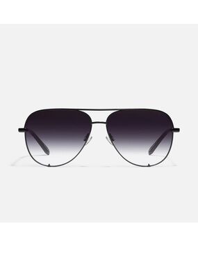 Quay Australia Black Aviator Sunglasses with Gradient Lenses